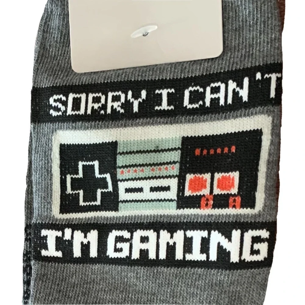 Nintendo Mens Socks Crew New Sorry I Can't I'm Gaming 10-13 Fits Shoe 6.5-12